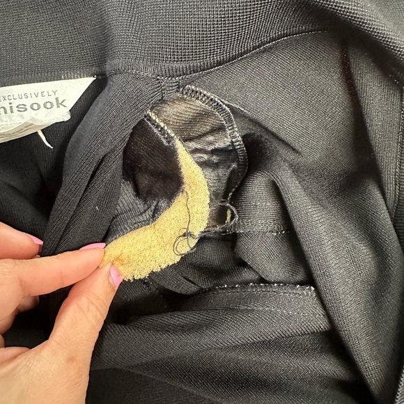 Exclusively Misook Black Jacket Cardigan Sweater Long Sleeve Knit Patch Pockets - Picture 5 of 5